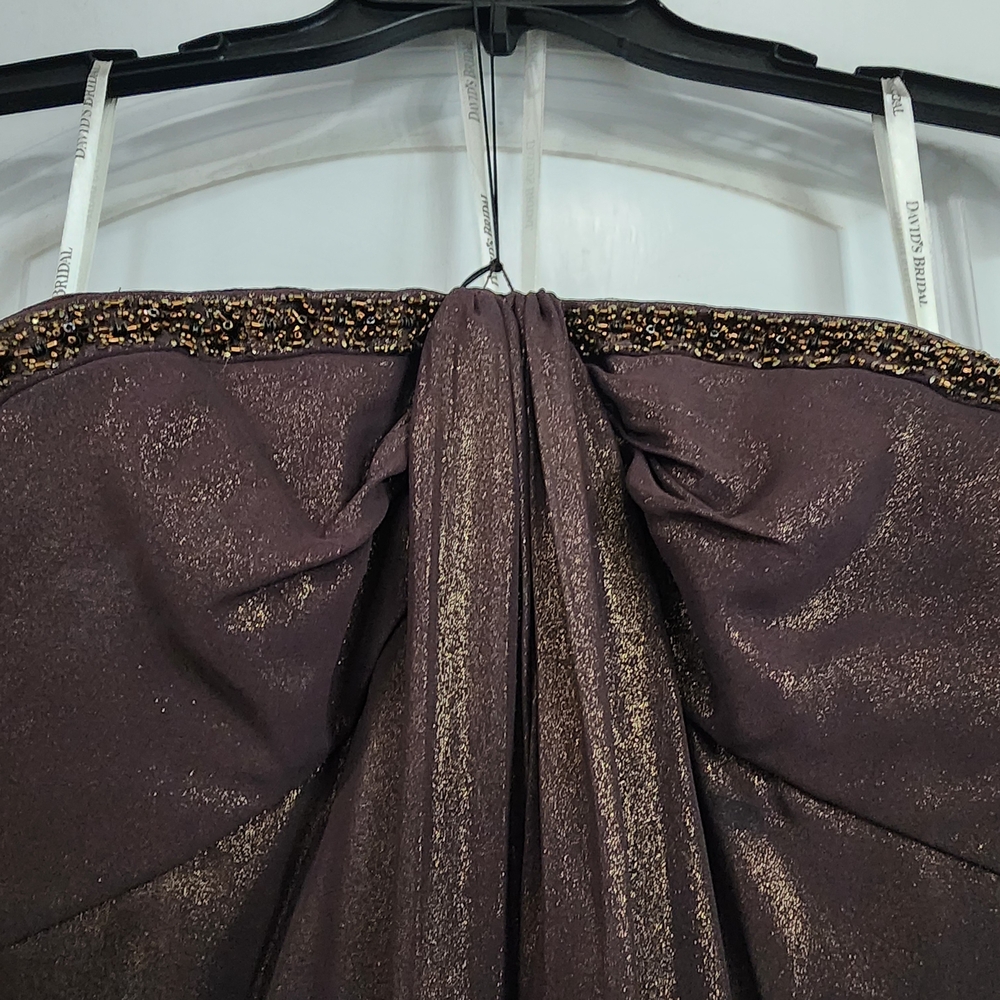 David's Bridal Strapless Brown Gown - Picture 3 of 5